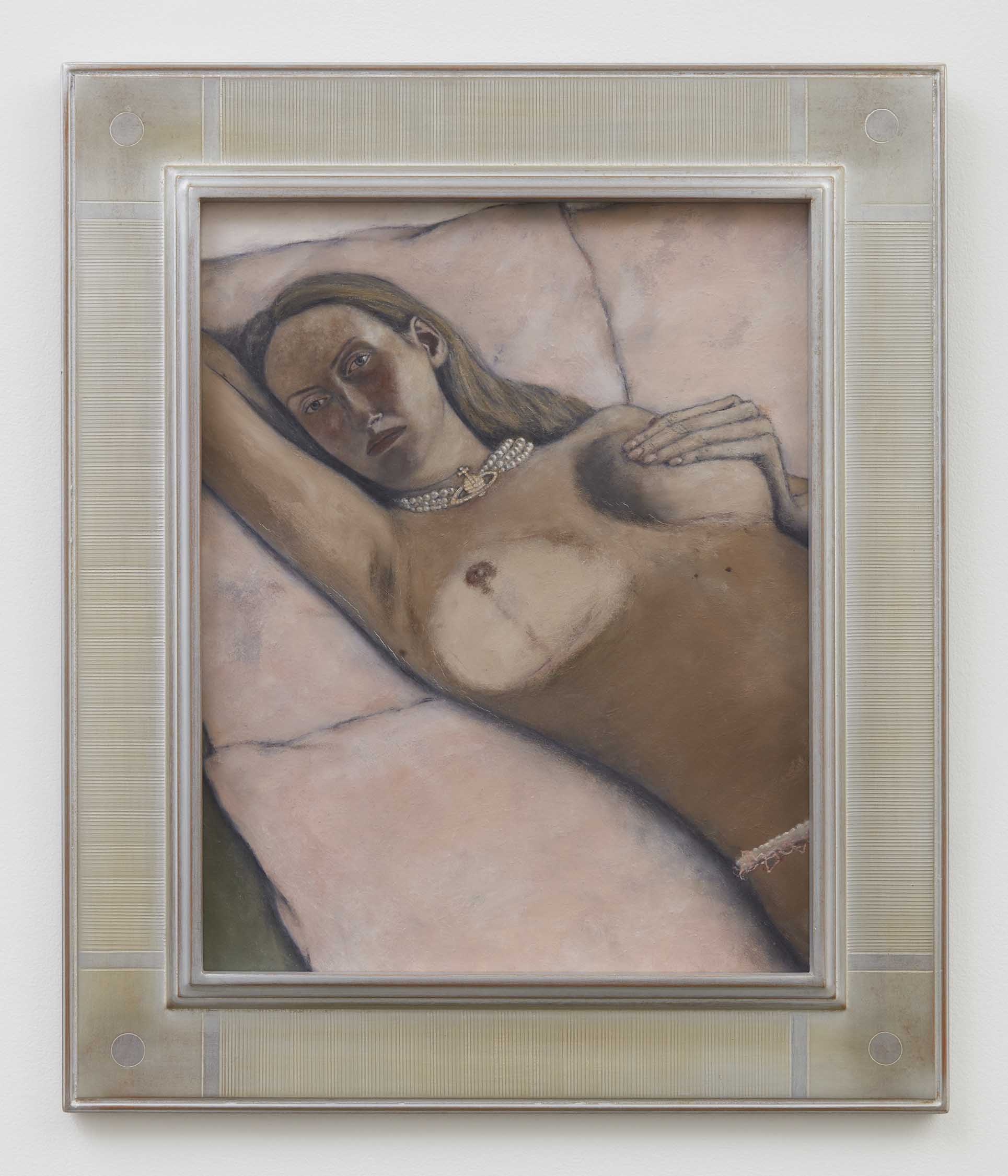 Max Jahn, <i>Belle de Jour</i>, 2024. Oil on zinc in artist's frame, 26 3/8 x 22 1/4 x 2 in (67 x 56.5 x 5.1 cm)